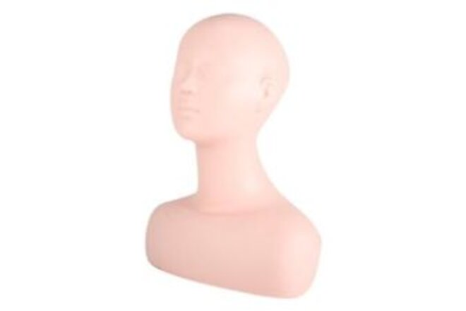 Esthetics Mannequin Head with Shoulders, Large Multi Function PVC Manikin Head