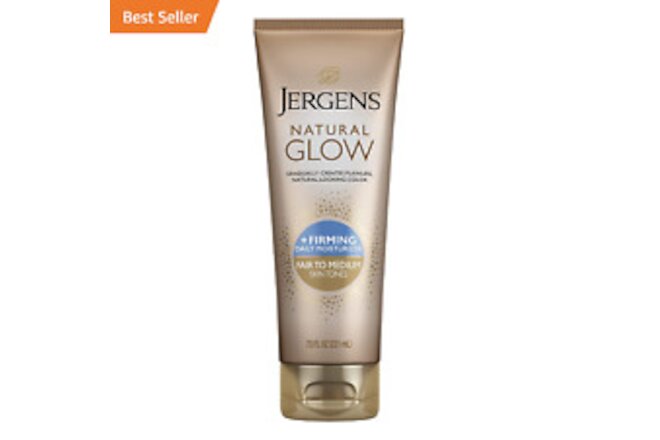 Natural Glow +FIRMING Self Tanner, Sunless Tanning Lotion for Fair to Medium Ski