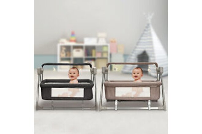 0-36 Months Electric Baby Crib Musical Cradle Infant Auto Swing W/ Safety Belt
