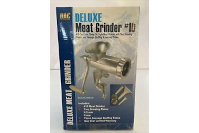 DAC Deluxe Meat Grinder #10 Cast Iron Clamp Sausage Stuffing Tubes New Sealed