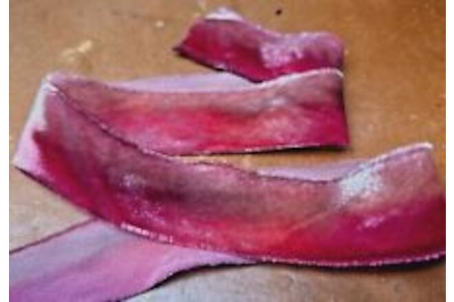 velvet hand dyed 7/8" rayon 26"pc bias edging trim ribbon USA antique pink