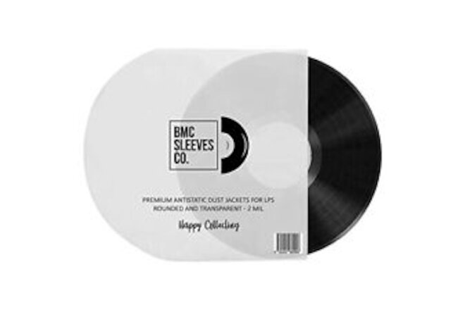 BMC 50 Vinyl Record Inner Sleeves for 12 Inch 33 RPM LP | Rounded & Transpare...