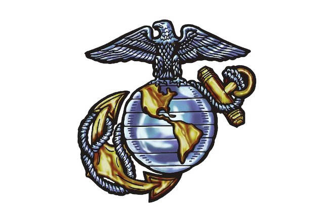 US Marines Temporary Tattoo USMC, pack of 4, Made in the USA