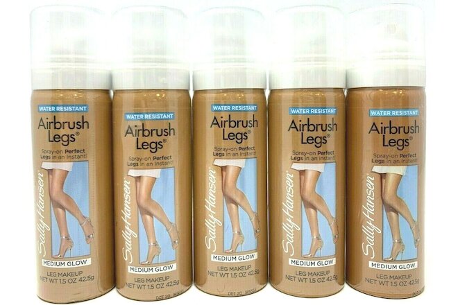 (5) Sally Hansen Airbrush Legs Leg Makeup Sealed 1.5 oz Each MEDIUM GLOW