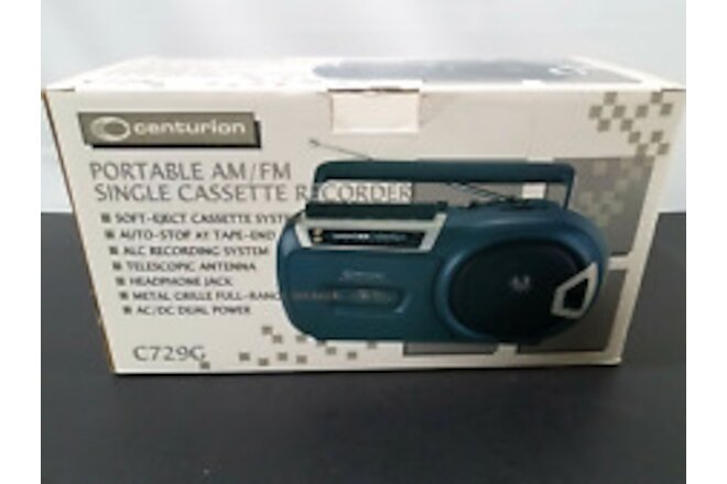 Centurion Portable Am/Fm Radio Single Cassette Recorder C729G Boombox NOS NIB
