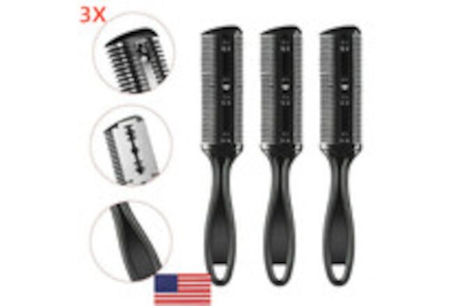 3X Hair Thinning Cutting Trimmer Razor Comb With Blades Hair Cutter Comb Top