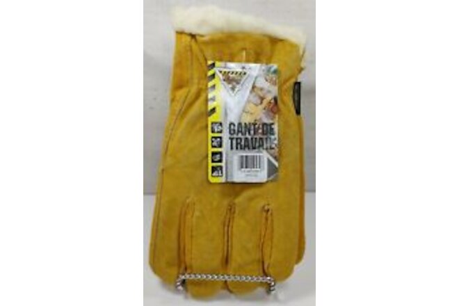 Workhorse Leather Work Gloves Warm Fuzzy Inside New Protect Hands Everyday Use