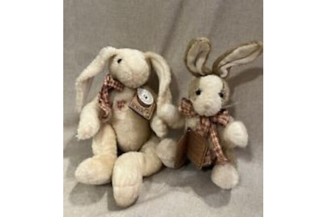 Boyds Bears 8" Plush Bunnies Higgins D. Nibbleby and Tatters NWT