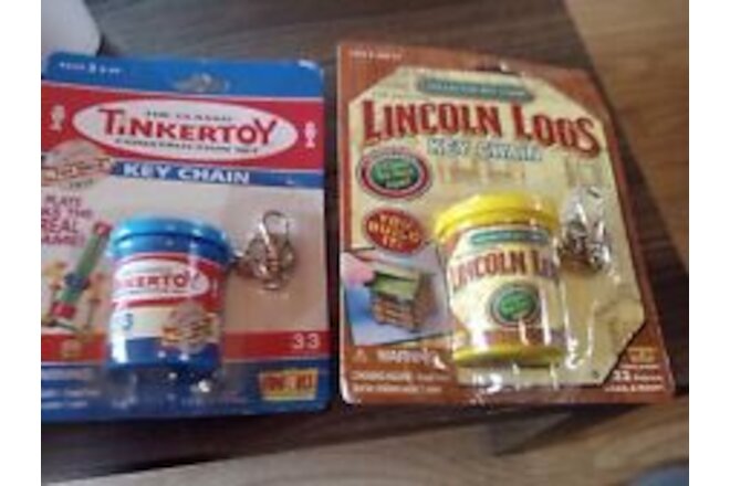 Vintage TinkerToy & Lincoln Logs Keychains