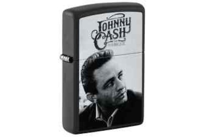 Zippo 48990, Johnny Cash Man In Black Design, Black Matte Finish Lighter, NEW