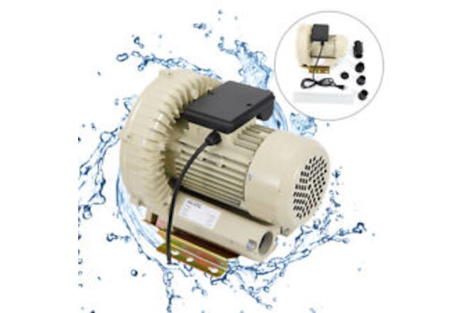 110V Industrial Fish Pond Tank Air Pump Blower Oxygen Aerator 370W 12kpa Durable