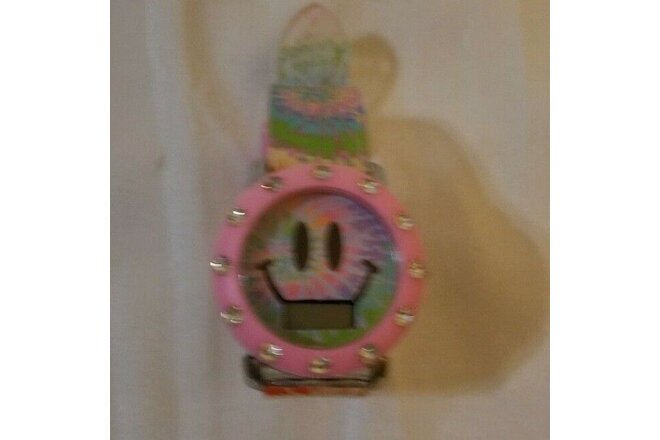Kids LCD Watch Tye-Dye Smiley Face Jewelry Accessory Gift Wholesale Lot of 5