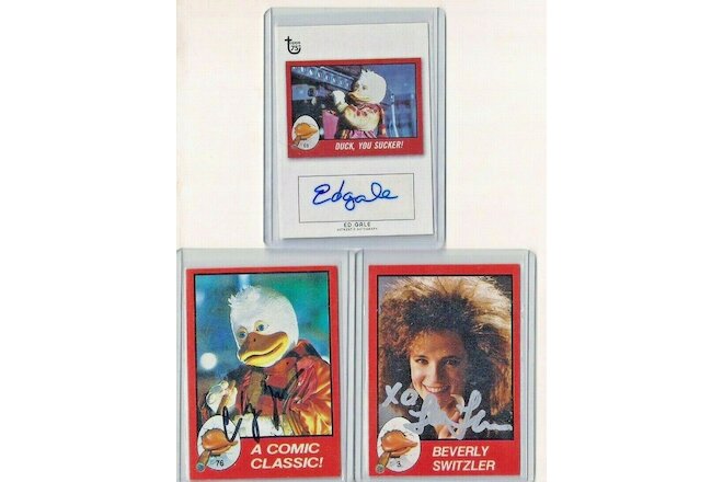 Autograph Signed Lea Thompson Ed Gale Chip Zien Howard The Duck Movie Card Lot