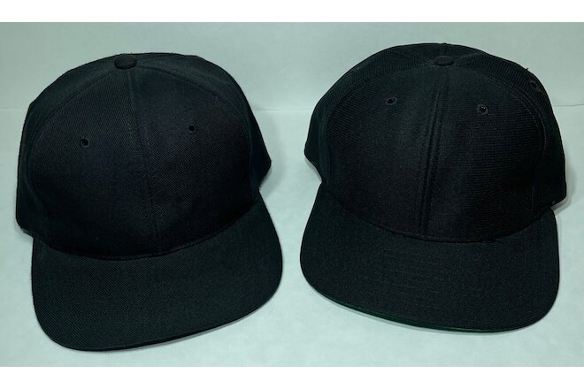 Vtg 90s Blank Black snapback hat cap lot (2) youngan new era luna rare og clean