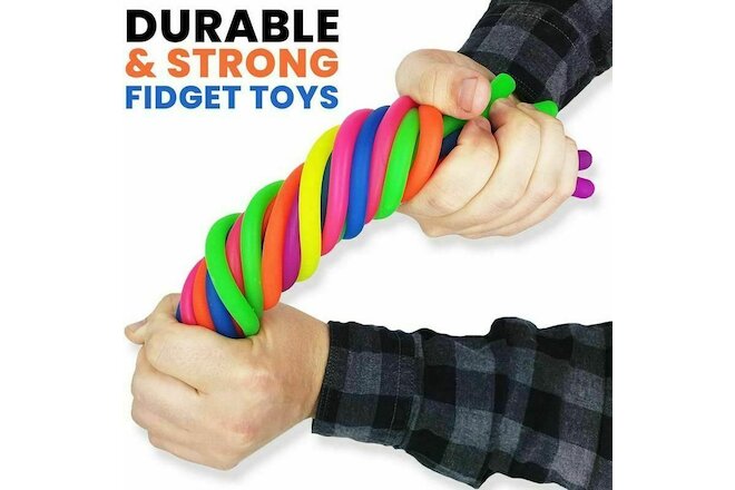 6Pcs Stretchy Noodle String Neon Kids Childrens Fidget Stress Relief Sensory Toy