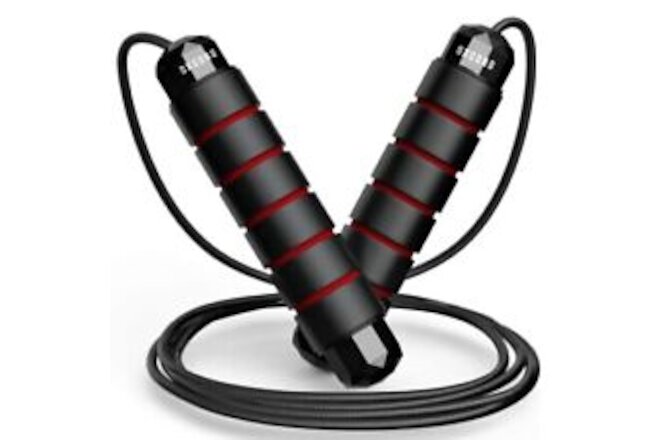 Jump Rope, Tangle-Free Rapid Speed Jumping Rope Cable with 6" Memory Foam Bal...