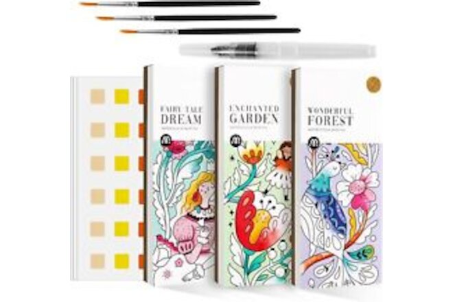 3Pack Watercolor Painting Coloring Books Mideer Pocket Painting Bookmarks Paint