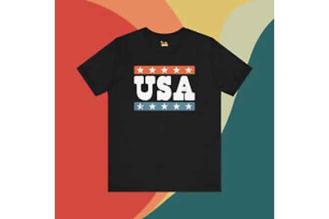 Retro U.S.A. Red White and Blue - Stars & Stripes Graphic Tee