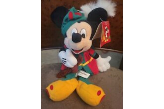 Disney France Fantasyland Mickey Mouse 9" Plush Beanie Beanbag NWT New
