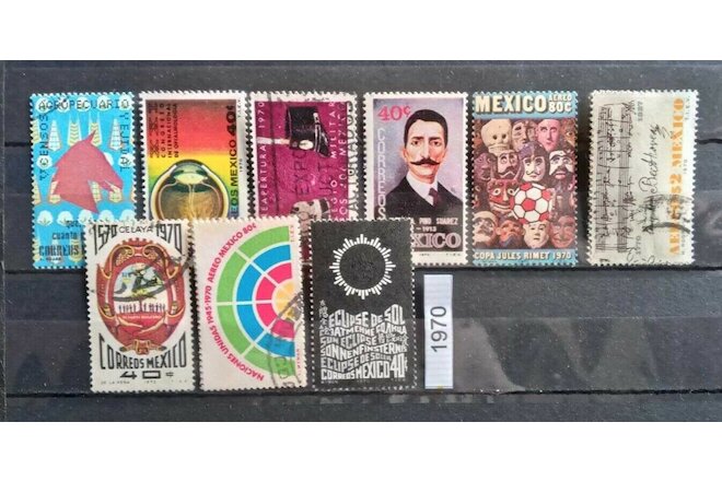 Mexico 1970 9 Stamp lot all different unused as seen, combine shipping