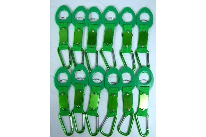 Lot Of 12 Water Bottle Holder Key Chain Carabiner Clip Green Bicycle Hiking B-3
