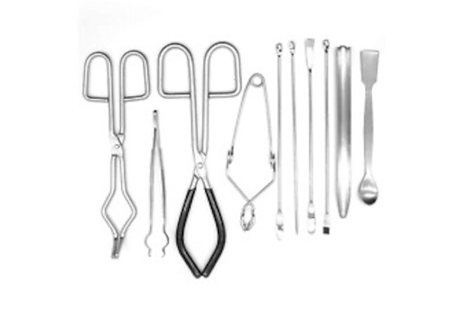 Essential Lab Tools Starter Pack - Crucible Beaker Tongs Lab Spatula Scoop Spoon