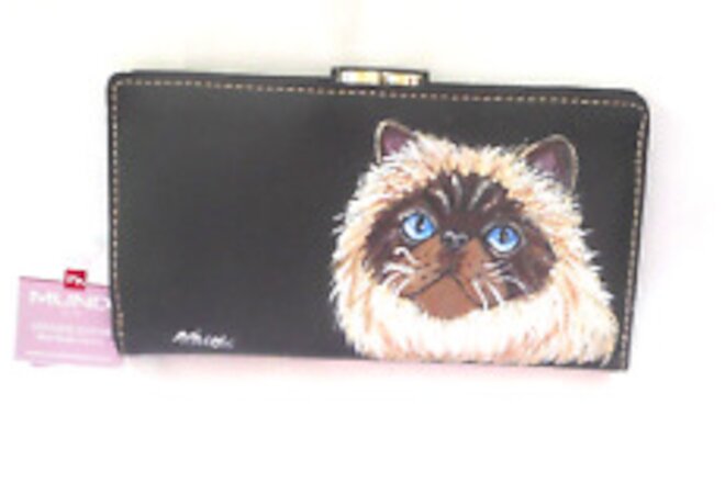 Himalayan Cat Leather Wallet for Women Hand Painted