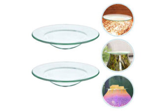 2pcs Glass Oil Burner Dish Wax Melt Holder Glass Dish for Essential Oil Warmer