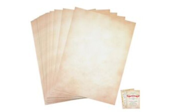 100 Sheets of Parchment Paper for Writting printing,Old Looking Vintage Desig...