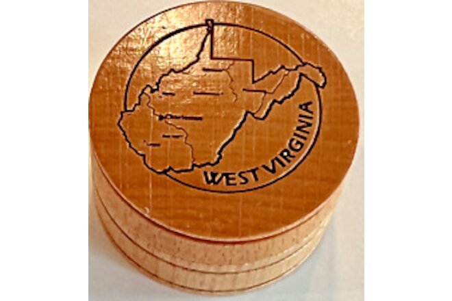 West Virginia WV Round Souvenir Box - State Map