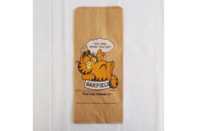 1978 Garfield the cat Lunch Bag YOU ARE WHAT YOU EAT Vintage Collectible UNUSED