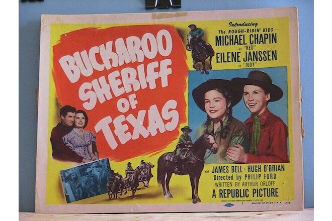VINTAGE LOBBY CARDS-5-"BUCKAROO SHERIFF OF TEXAS"1951,ROUGH-RIDIN KIDS-TITLE +
