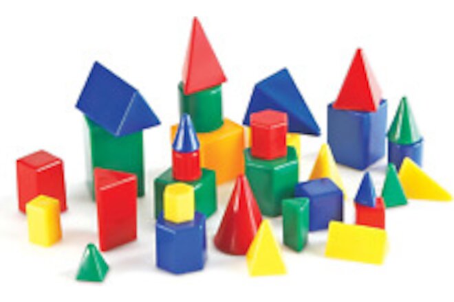 Learning Resources Mini GeoSolids, Geometry for Kids, Homeschool, Colorful 32 5+
