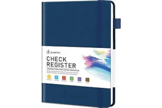 JUBTIC A5 Check Registers for Personal Medium (5.8x8.3 Inch), Navy Blue