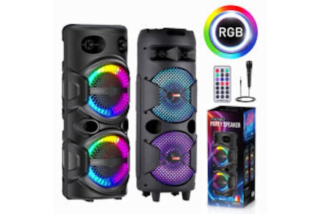 6000W Portable Bluetooth Speaker Sub woofer Heavy Bass Sound System Party Remote