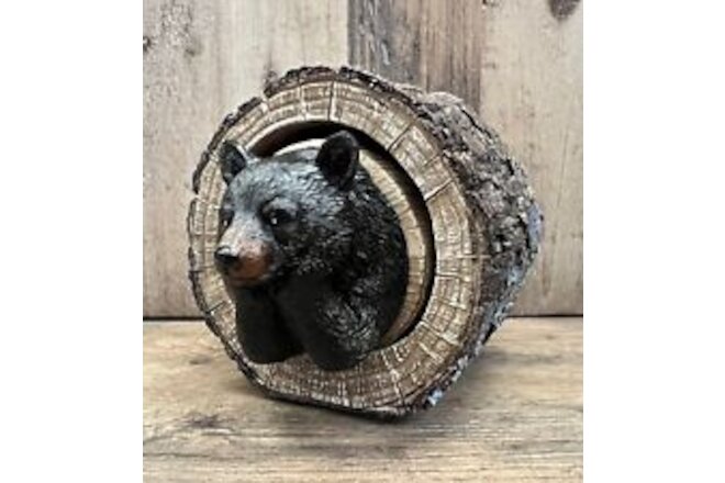 Bear In Tree Resin Trinket Box 4.5" x 4"