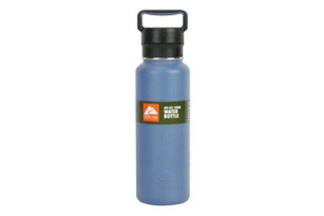 Ozark Trail 40 fl oz Insulated Stainless Steel Chug Water Bottle Twist Cap, Blue