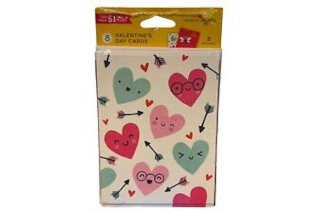 American Greetings 8 Pack Valentine’s Day Cards & Envelopes Nerdy Hearts