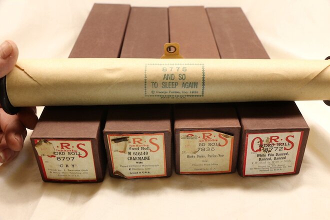 5 Vintage QRS Word Roll Player Piano Rolls  # 7452 # 8775 # 8797 # 7836 # 8772