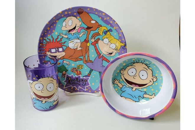 Rugrats Tommy Pickles Bowl Cup Plate Plastic Nickelodeon Zak Designs Vintage 90s