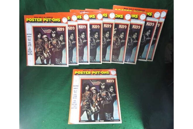 KISS 1976 TOUR POSTER PUT-ON STICKERS WHOLESALE LOT OF 10 NEAR MINT SEALED