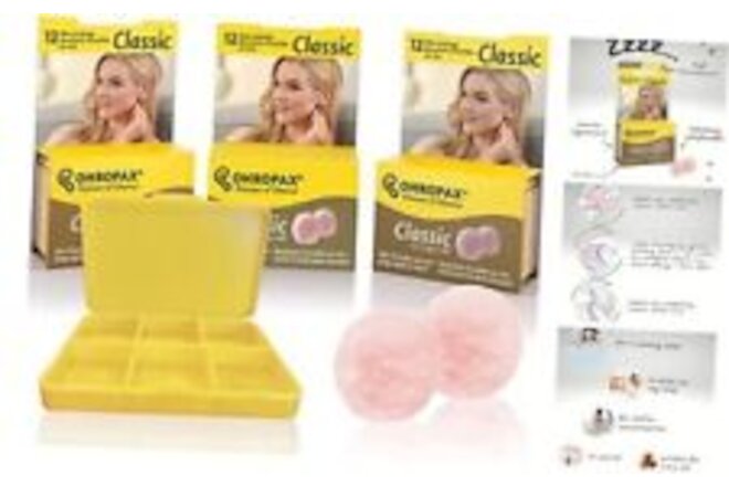 Wax Ear Plugs Qty 3 Boxes - Total of 36 Ear Plugs with Free Yellow 6