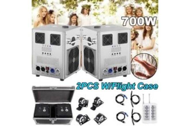 2x 700W Cold Spark Machine w/ Case DMX Wireless Remote Control Firework Machine