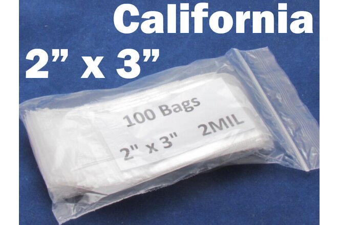 100 x Reclosable 2" x 3" Zip Bags Mini Clear Jewelry Coin Lock able 5 x 8 cm