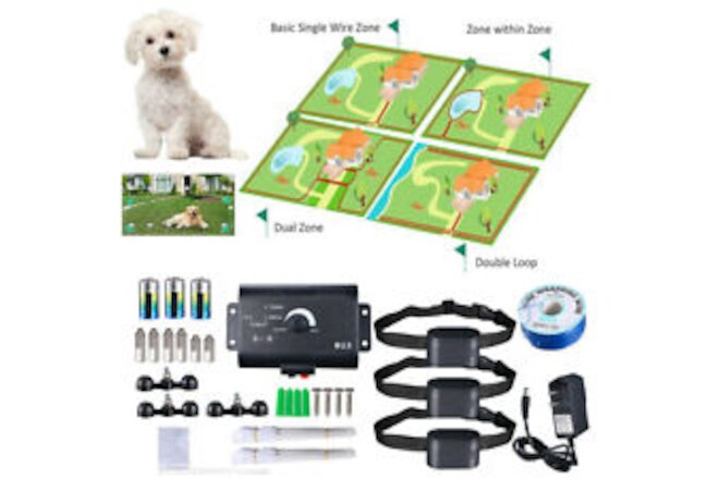 Wireless Electric Dog Fence Pet Containment System Shock Collars For 1/2/3/4 Dog