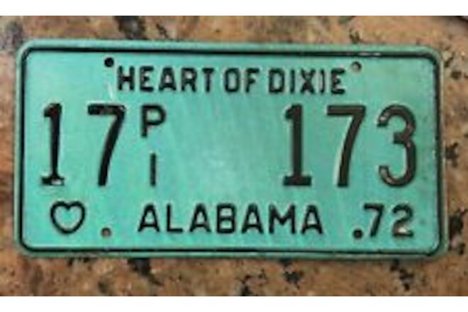 1972 Alabama license plate NOS Pick-up Truck