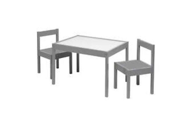 Child 3-Piece Table and Chairs Set in Grey Age Group 1 to 5 Years Old.
