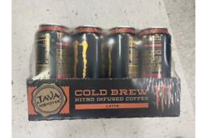 Java Monster Nitro Cold Brew Latte, Coffee + Energy Drink, 13.5 Ounce 12 Cans