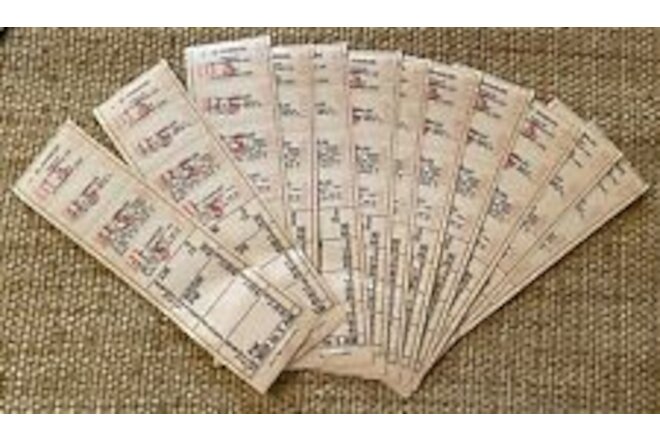 12 - 1940’s New Orleans Louisiana St. Charles Streetcar Paper Transfers - Unused