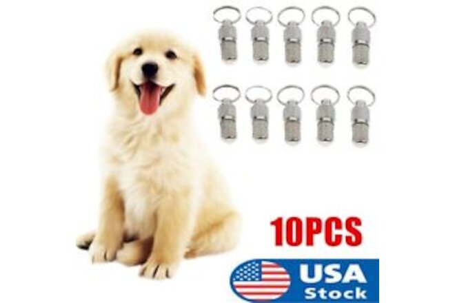 10Pcs Anti-Lost Pet Cat Dog Puppy ID Address Name Label Tag Barrel Tubes Collar